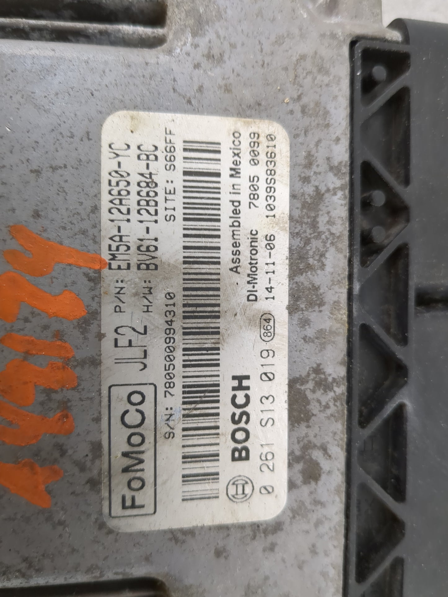 2014 Ford Focus PCM Engine Control Computer ECU ECM PCU OEM P/N:EM5A-12A650-YC BV61-12B684-BC, 0261S13019 Fits OEM Used Auto