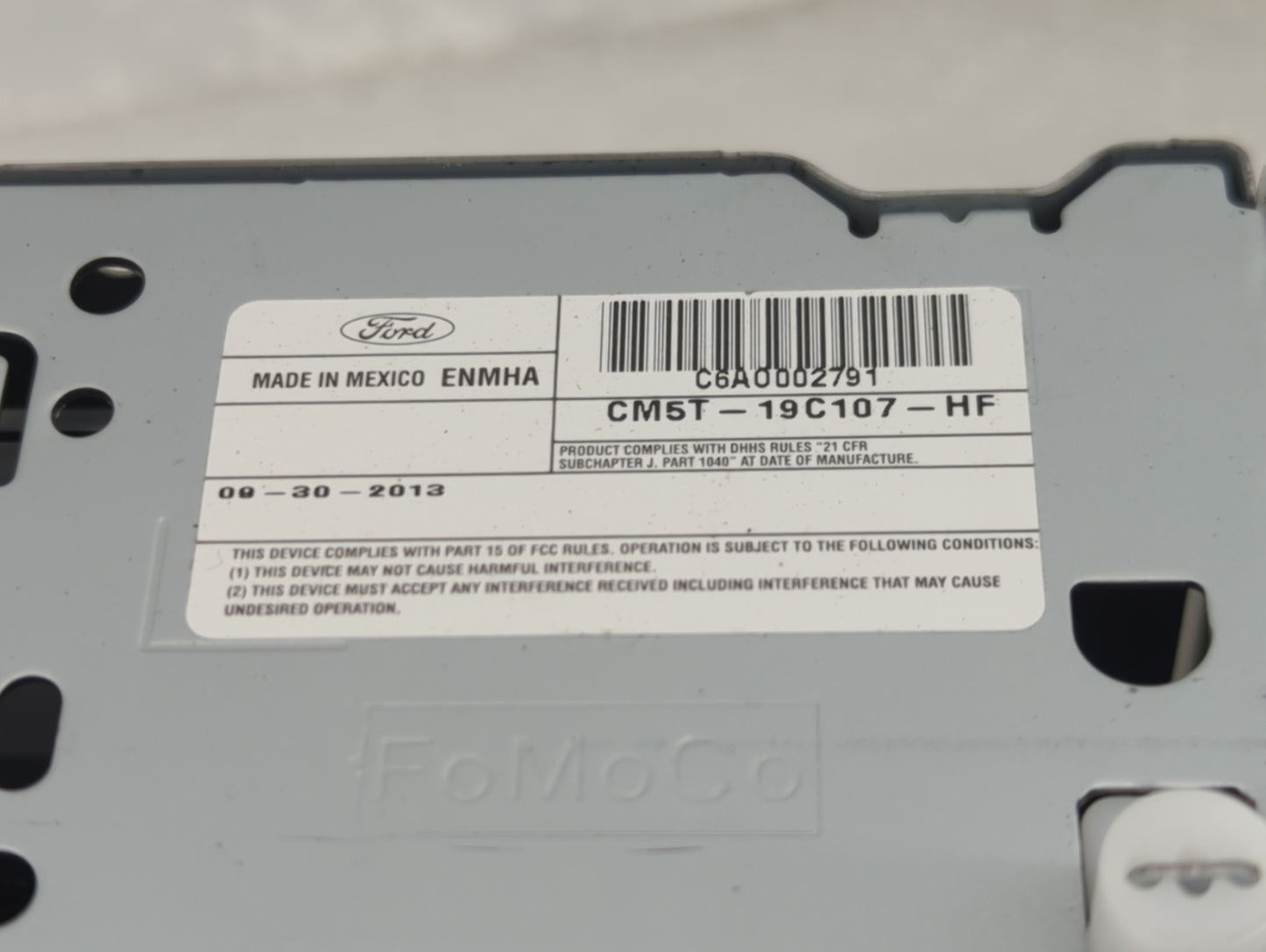 2012-2014 Ford Focus Radio AM FM Cd Player Receiver Replacement P/N:CM5T-19C107-HF Fits Fits 2012 2013 2014 OEM Used Auto Pa