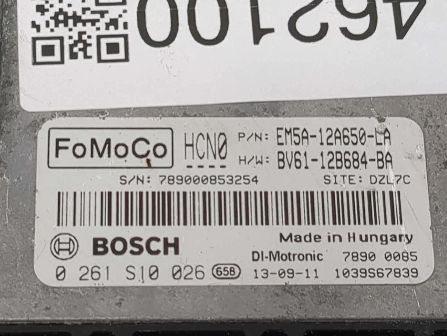 2014 Ford Focus PCM Engine Control Computer ECU ECM PCU OEM P/N:BV61-12B684-BA EM5A-12A650-LA, 0 261 S10 026 Fits OEM Used A