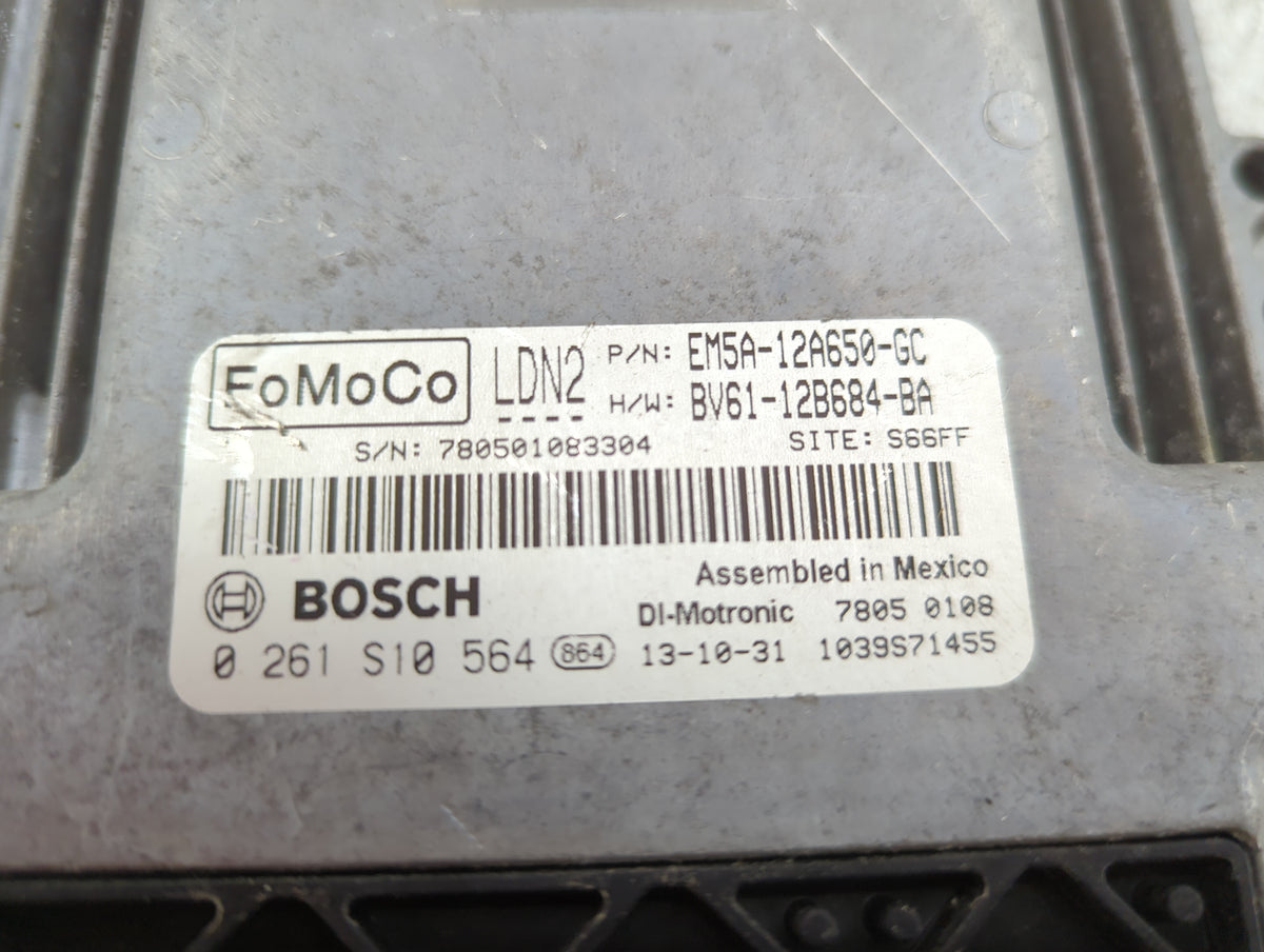 2014 Ford Focus PCM Engine Control Computer ECU ECM PCU OEM P/N:EM5A-12A650-GC BV61-12B684-BA, 0261S10564 Fits OEM Used Auto