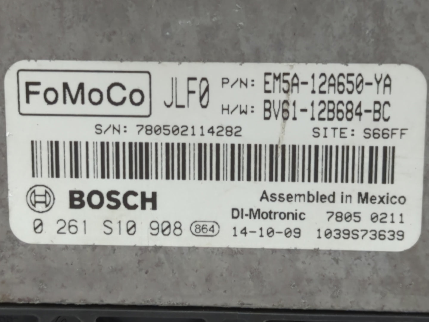 2013-2018 Ford Focus PCM Engine Control Computer ECU ECM PCU OEM P/N:FM5A-12A650-ADB EV61-12B684-BC Fits OEM Used Auto Parts