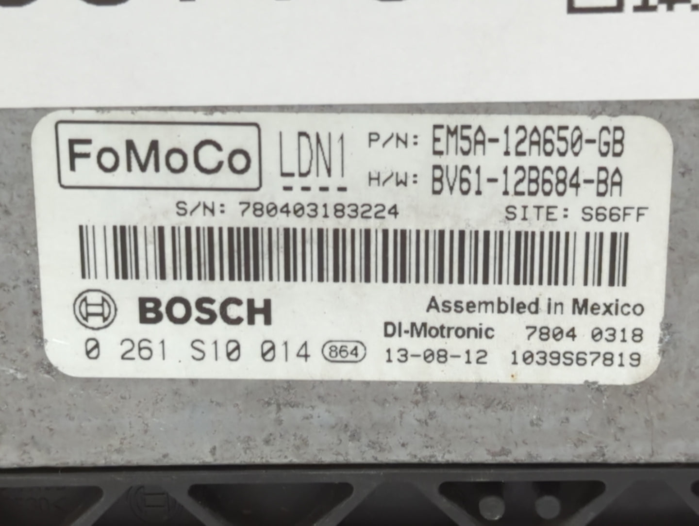 2014 Ford Focus PCM Engine Control Computer ECU ECM PCU OEM P/N:89661-0ED80 Fits OEM Used Auto Parts - Oemusedautoparts1.com