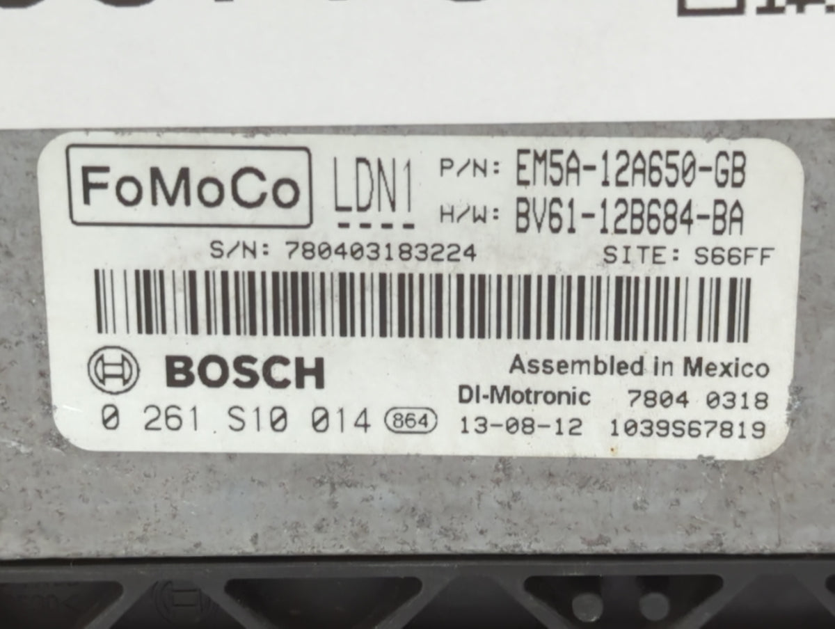 2014 Ford Focus PCM Engine Control Computer ECU ECM PCU OEM P/N:89661-0ED80 OEM Used Auto Parts - Oemusedautoparts1.com