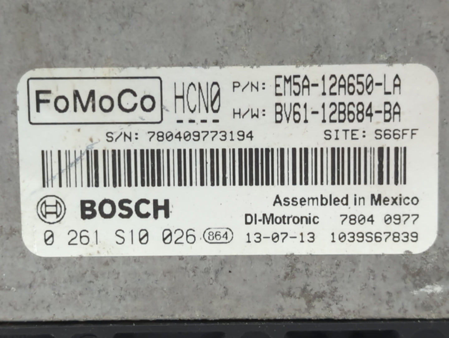 2014 Ford Focus PCM Engine Control Computer ECU ECM PCU OEM P/N:EM5A-12A650-BA Fits OEM Used Auto Parts - Oemusedautoparts1.