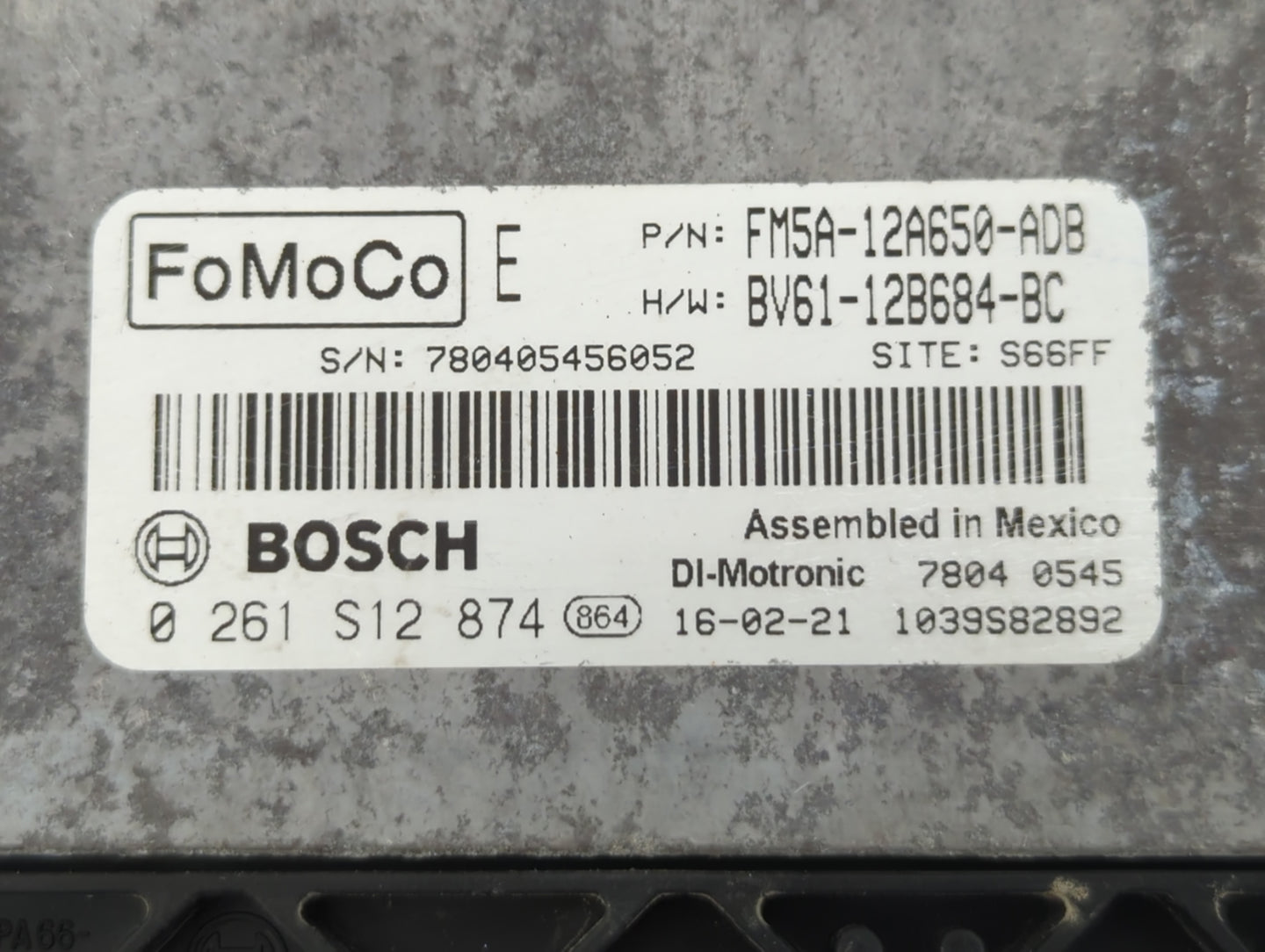 2013-2016 Ford Focus PCM Engine Control Computer ECU ECM PCU OEM P/N:FM5A-12A650-ADB Fits Fits 2013 2014 2015 2016 OEM Used 