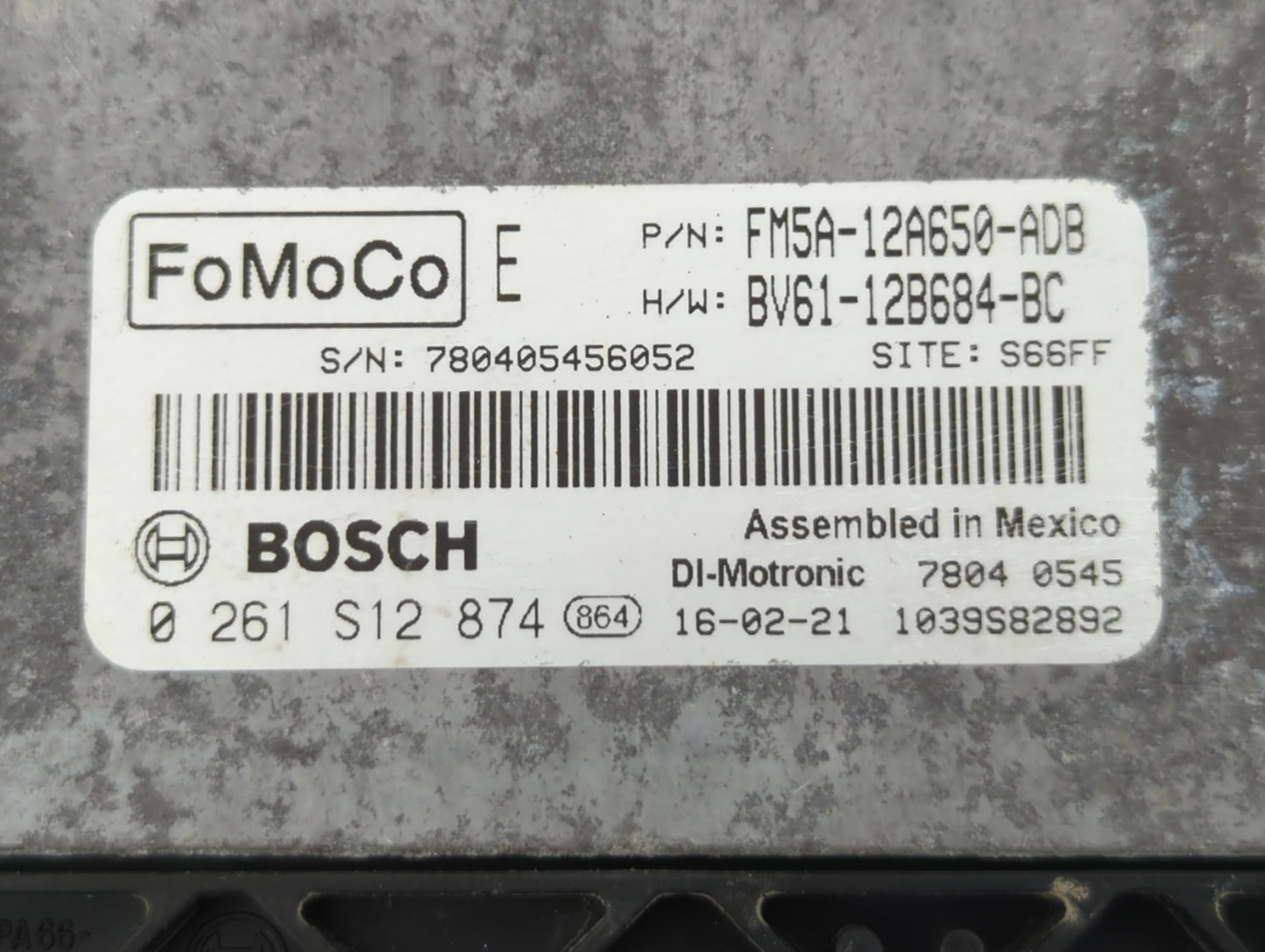 2013-2016 Ford Focus PCM Engine Control Computer ECU ECM PCU OEM P/N:FM5A-12A650-ADB Fits Fits 2013 2014 2015 2016 OEM Used 