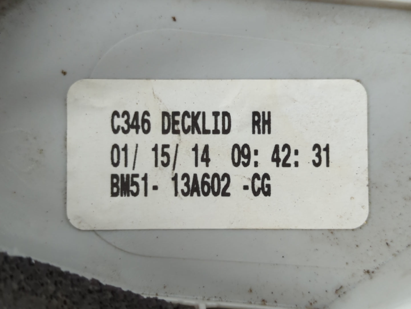 2012-2014 Ford Focus Tail Light Assembly Driver Left OEM P/N:BM51-13A602-CG C346 Fits Fits 2012 2013 2014 OEM Used Auto Part