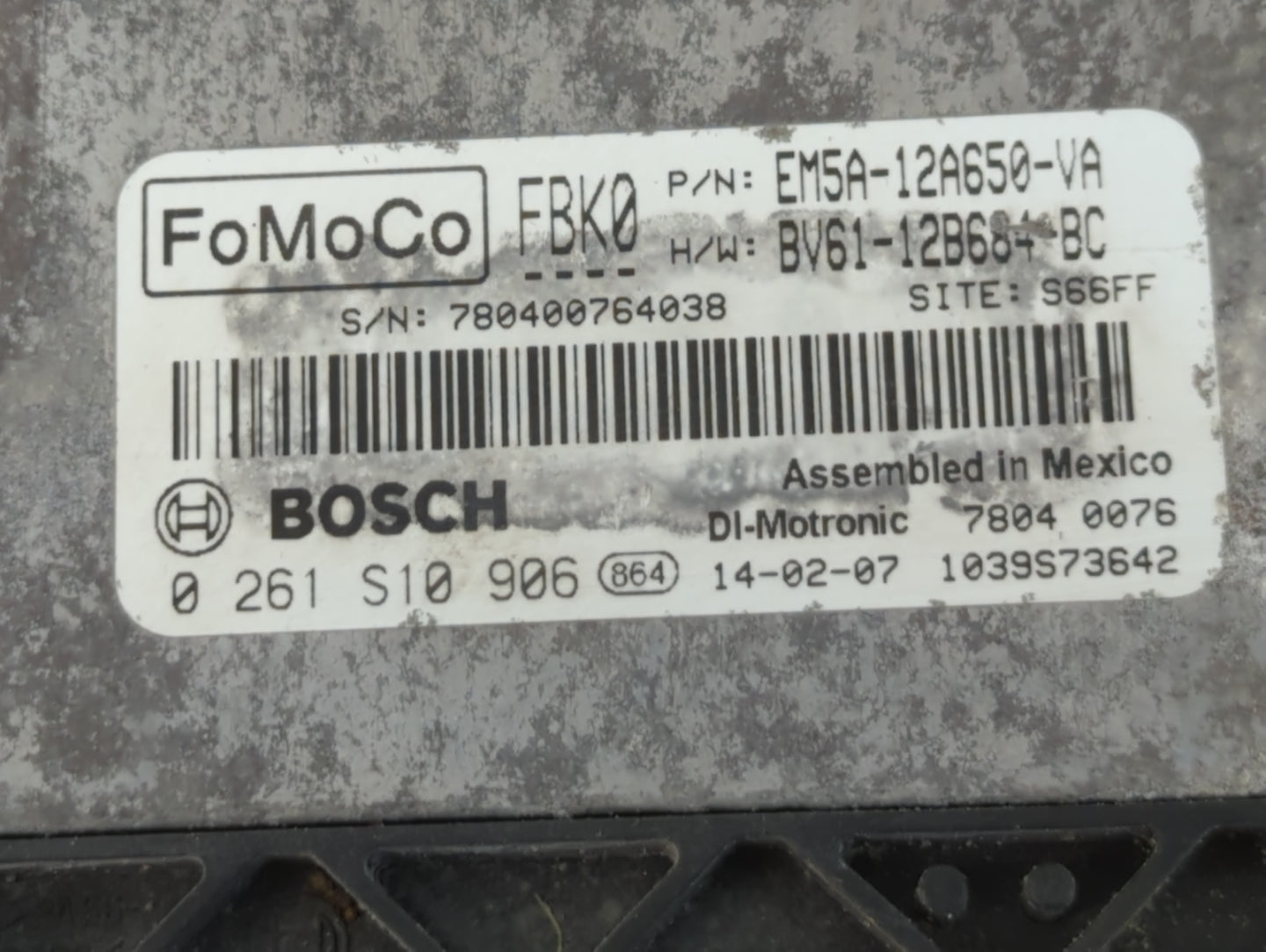 2012-2014 Ford Focus PCM Engine Control Computer ECU ECM PCU OEM P/N:EM5A-12A650-VA Fits Fits 2012 2013 2014 OEM Used Auto P