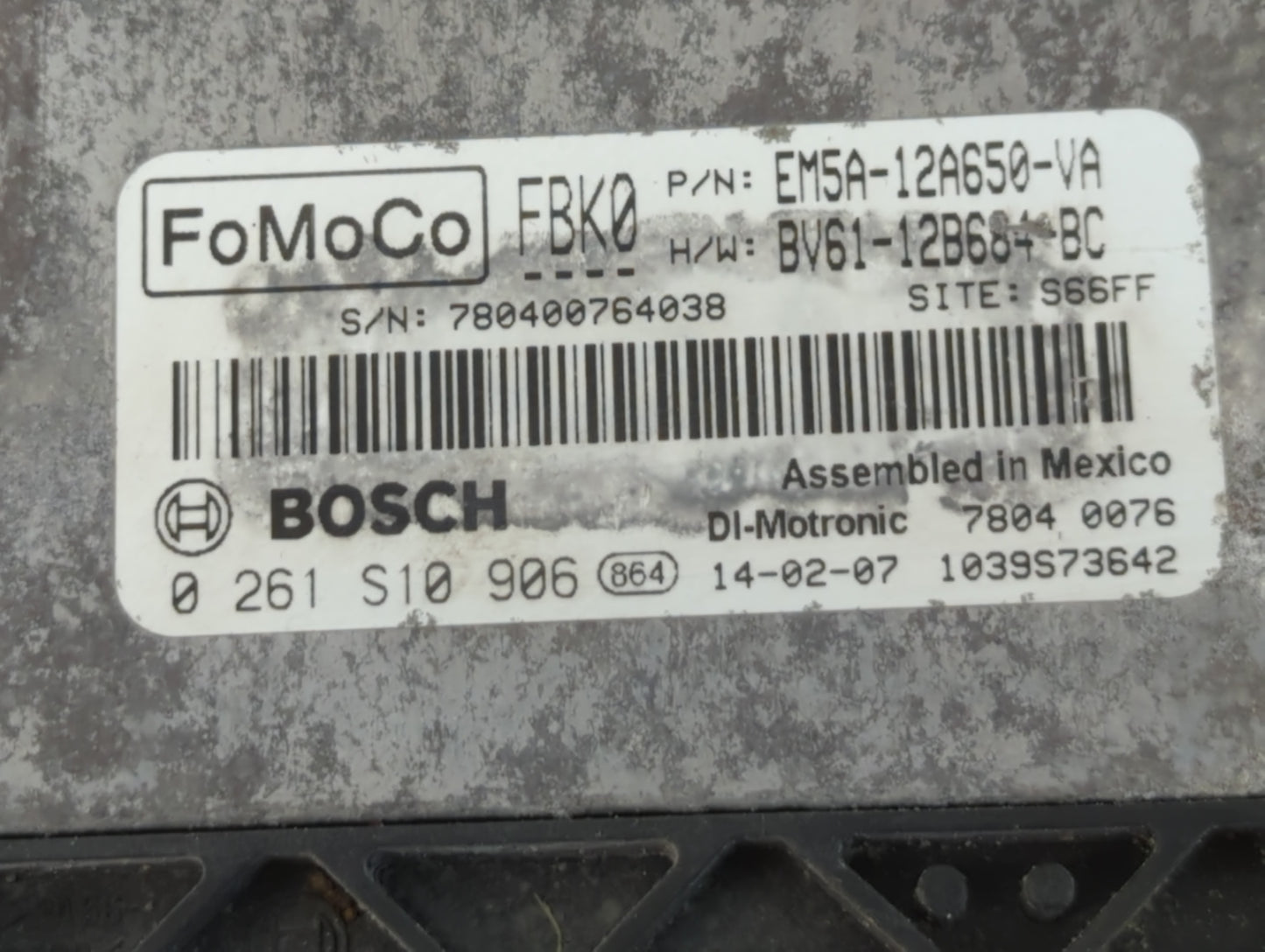 2012-2014 Ford Focus PCM Engine Control Computer ECU ECM PCU OEM P/N:EM5A-12A650-VA Fits Fits 2012 2013 2014 OEM Used Auto P