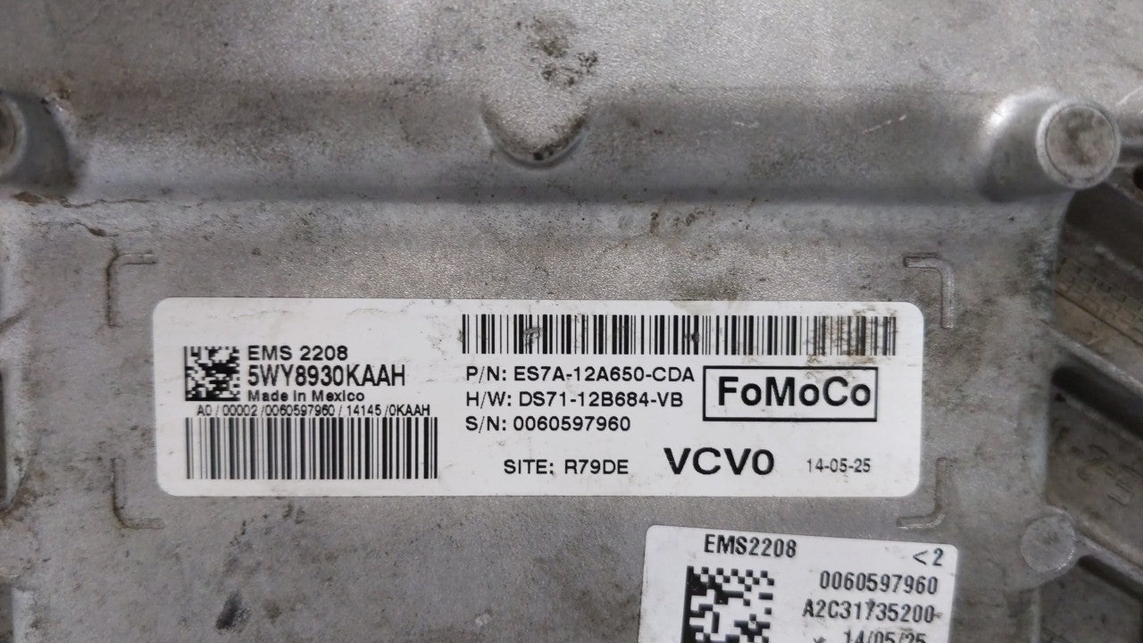 2014-2016 Ford Fusion PCM Engine Control Computer ECU ECM PCU OEM P/N:ES7A-12A650-BHA ES7A-12A650-BED Fits Fits 2014 2015 20