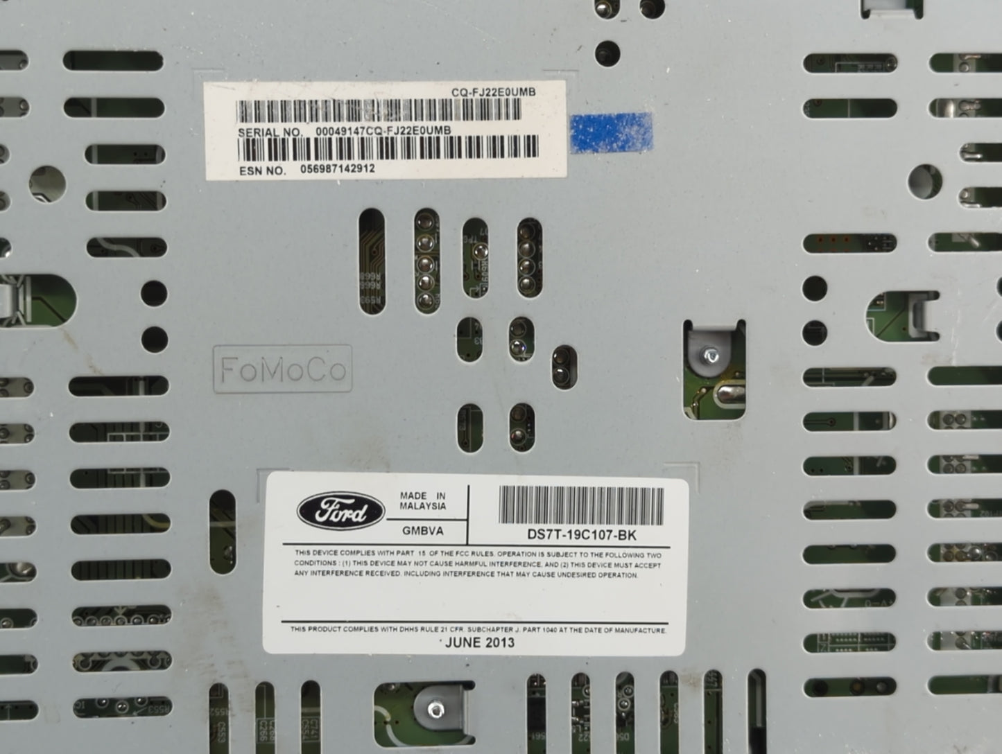 2013-2015 Ford Fusion Radio AM FM Cd Player Receiver Replacement P/N:DS7T-19C107-BK Fits Fits 2013 2014 2015 OEM Used Auto P