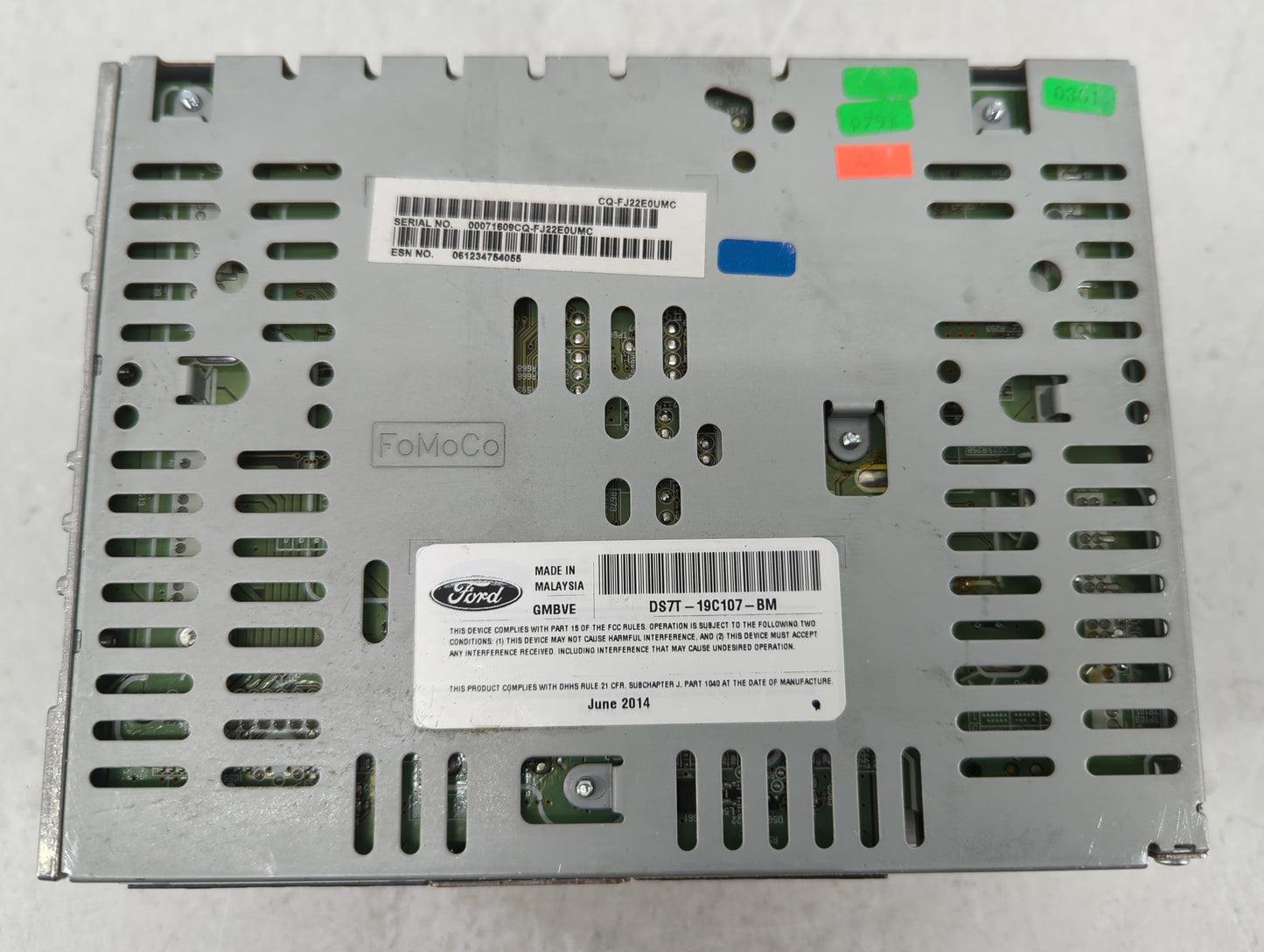 2014-2015 Ford Fusion Radio AM FM Cd Player Receiver Replacement P/N:DS7T-19C107-BM Fits Fits 2014 2015 OEM Used Auto Parts 