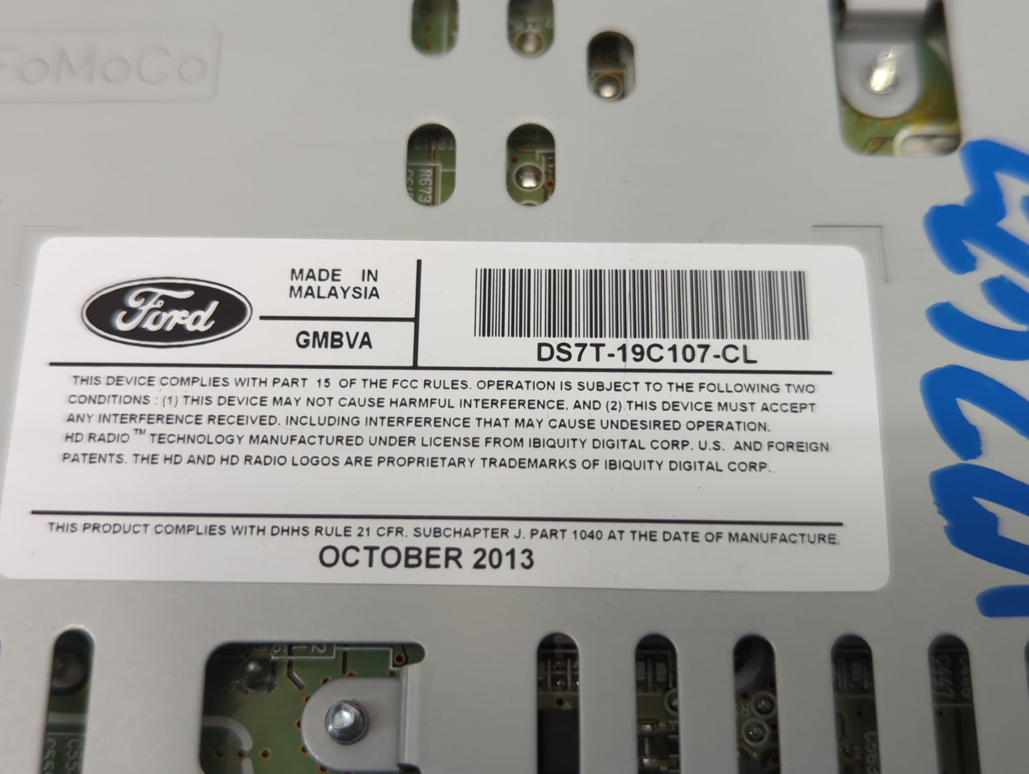 2013-2015 Ford Fusion Radio AM FM Cd Player Receiver Replacement P/N:DS7T-19C107-CL Fits Fits 2013 2014 2015 OEM Used Auto P