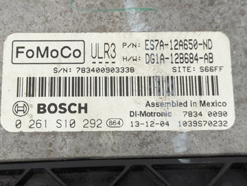 2014 Ford Fusion PCM Engine Control Computer ECU ECM PCU OEM P/N:ES7A-12A650-ND 0 261 S10 292 Fits OEM Used Auto Parts