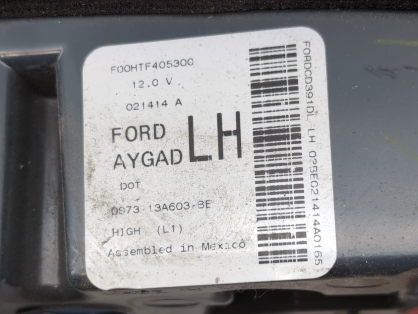 2013-2016 Ford Fusion Tail Light Assembly Driver Left OEM P/N:DS73-13A603-BE Fits Fits 2013 2014 2015 2016 OEM Used Auto Par