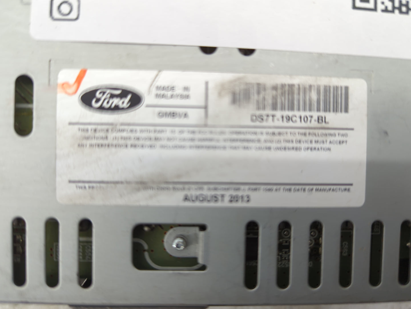 2013-2015 Ford Fusion Radio AM FM Cd Player Receiver Replacement P/N:DS7T-19C107-BL Fits Fits 2013 2014 2015 OEM Used Auto P