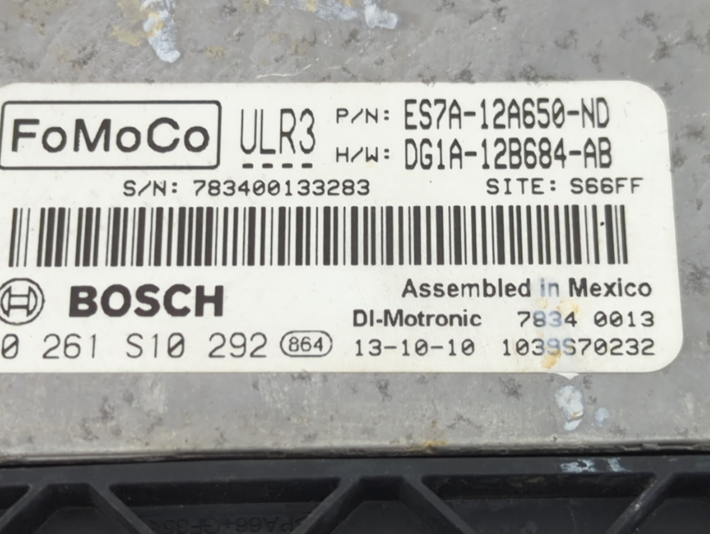 2014 Ford Fusion PCM Engine Control Computer ECU ECM PCU OEM P/N:ES7A-12A650-ND DG1A-12B684-AB, 0261S10292 Fits OEM Used Aut