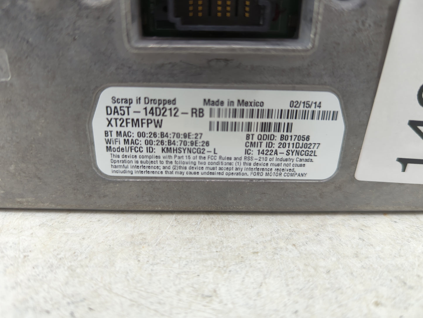 2014-2014 Ford Fusion Communication Control Module - Oemusedautoparts1.com