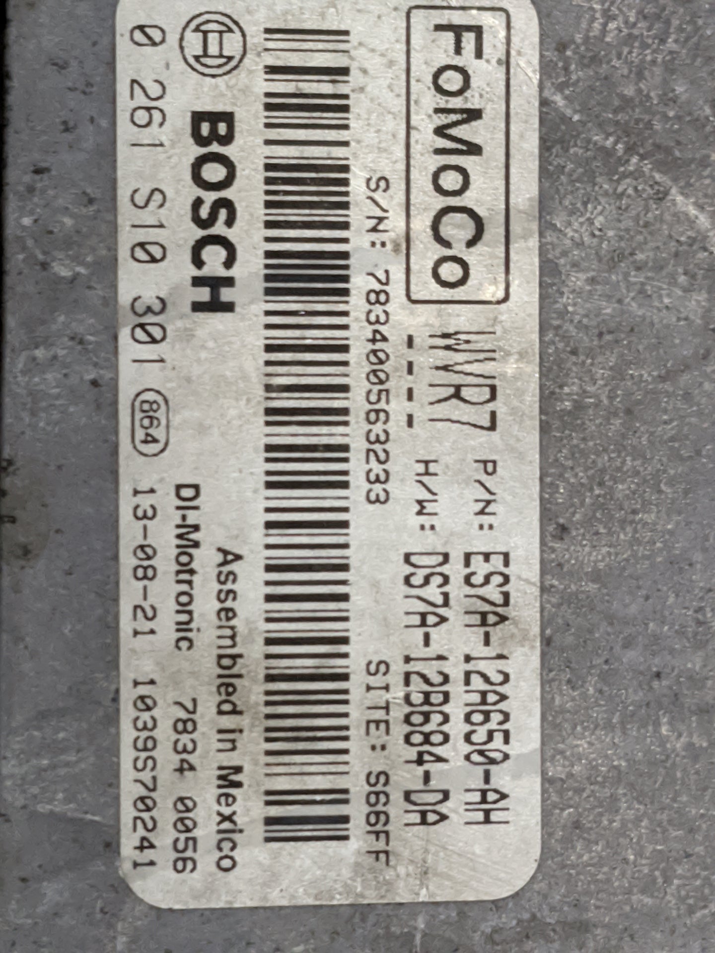 2014-2016 Ford Fusion PCM Engine Control Computer ECU ECM PCU OEM P/N:ES7A-12A650-AH DS7A-12B684-DA Fits Fits 2014 2015 2016