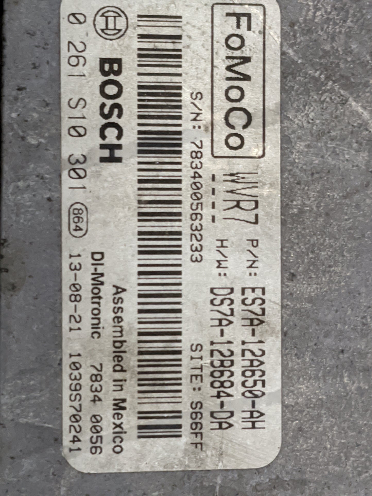 2014-2016 Ford Fusion PCM Engine Control Computer ECU ECM PCU OEM P/N:ES7A-12A650-AH DS7A-12B684-DA Fits Fits 2014 2015 2016