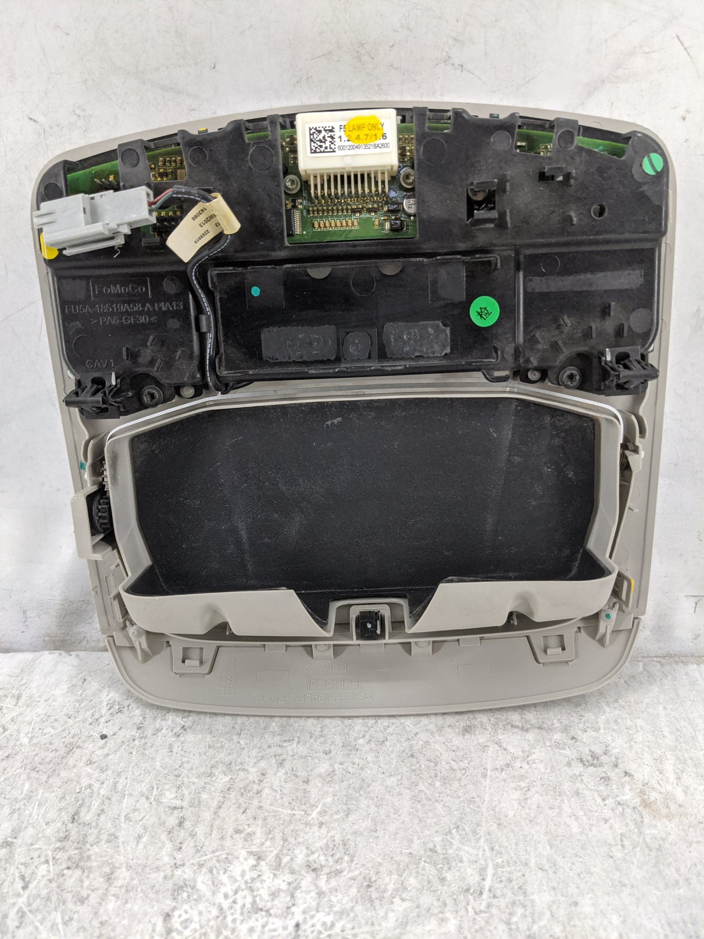 2014 Ford Fusion Overhead Roof Console Tan - Oemusedautoparts1.com