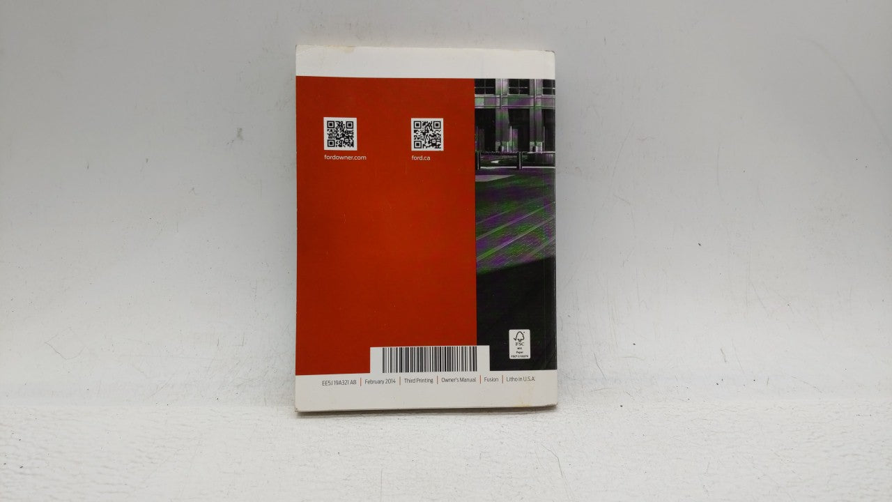 2014 Ford Fusion Owners Manual Book Guide OEM Used Auto Parts - Oemusedautoparts1.com