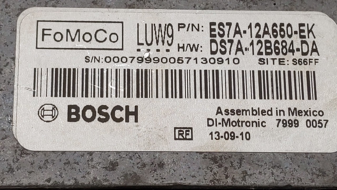 2014-2016 Ford Fusion PCM Engine Control Computer ECU ECM PCU OEM P/N:ES7A-12A650-EK ES7A-12A650-AL Fits Fits 2014 2015 2016