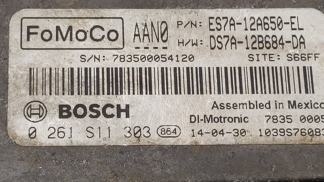 2014-2016 Ford Fusion PCM Engine Control Computer ECU ECM PCU OEM P/N:ES7A-12A650-EK ES7A-12A650-AL Fits Fits 2014 2015 2016