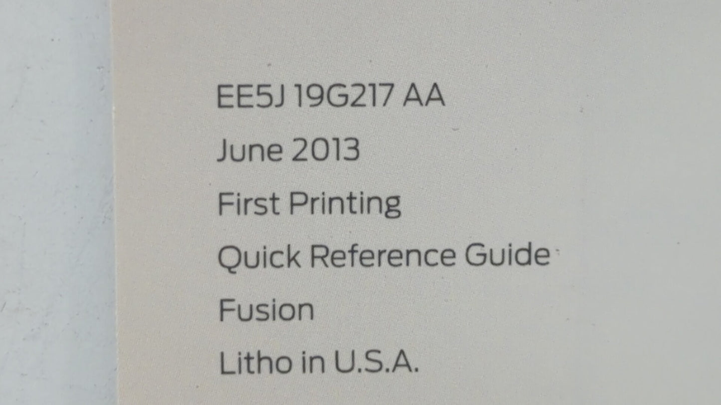2014 Ford Fusion Owners Manual Book Guide OEM Used Auto Parts - Oemusedautoparts1.com