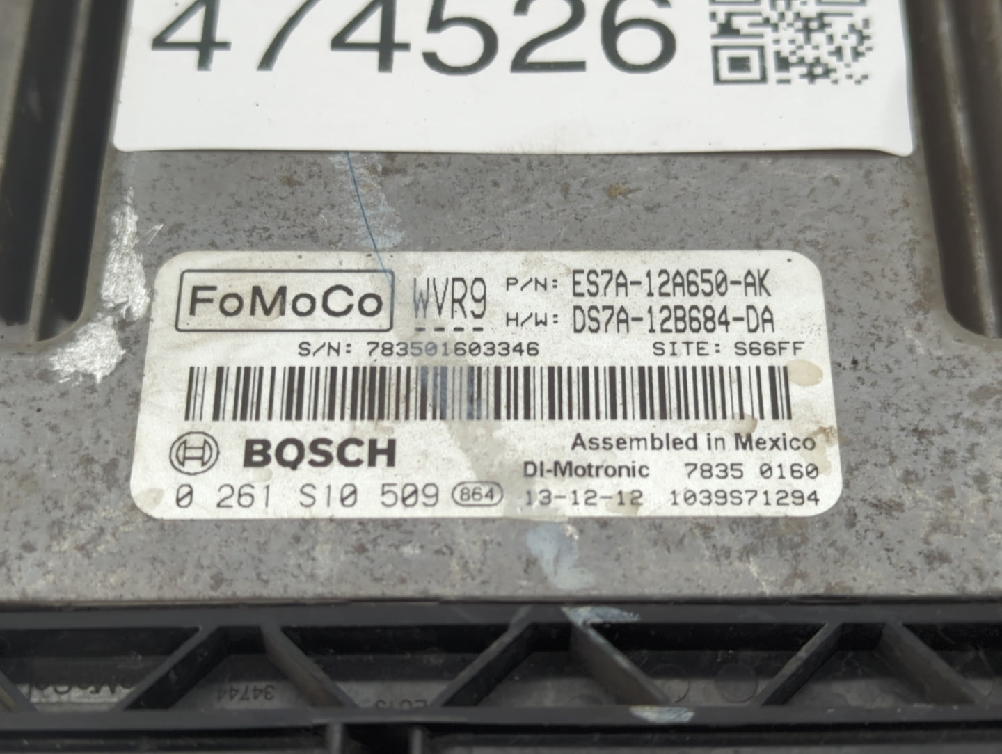 2014-2016 Ford Fusion PCM Engine Control Computer ECU ECM PCU OEM P/N:DS7A-12B684-DA ES7A-12A650-AK Fits Fits 2014 2015 2016