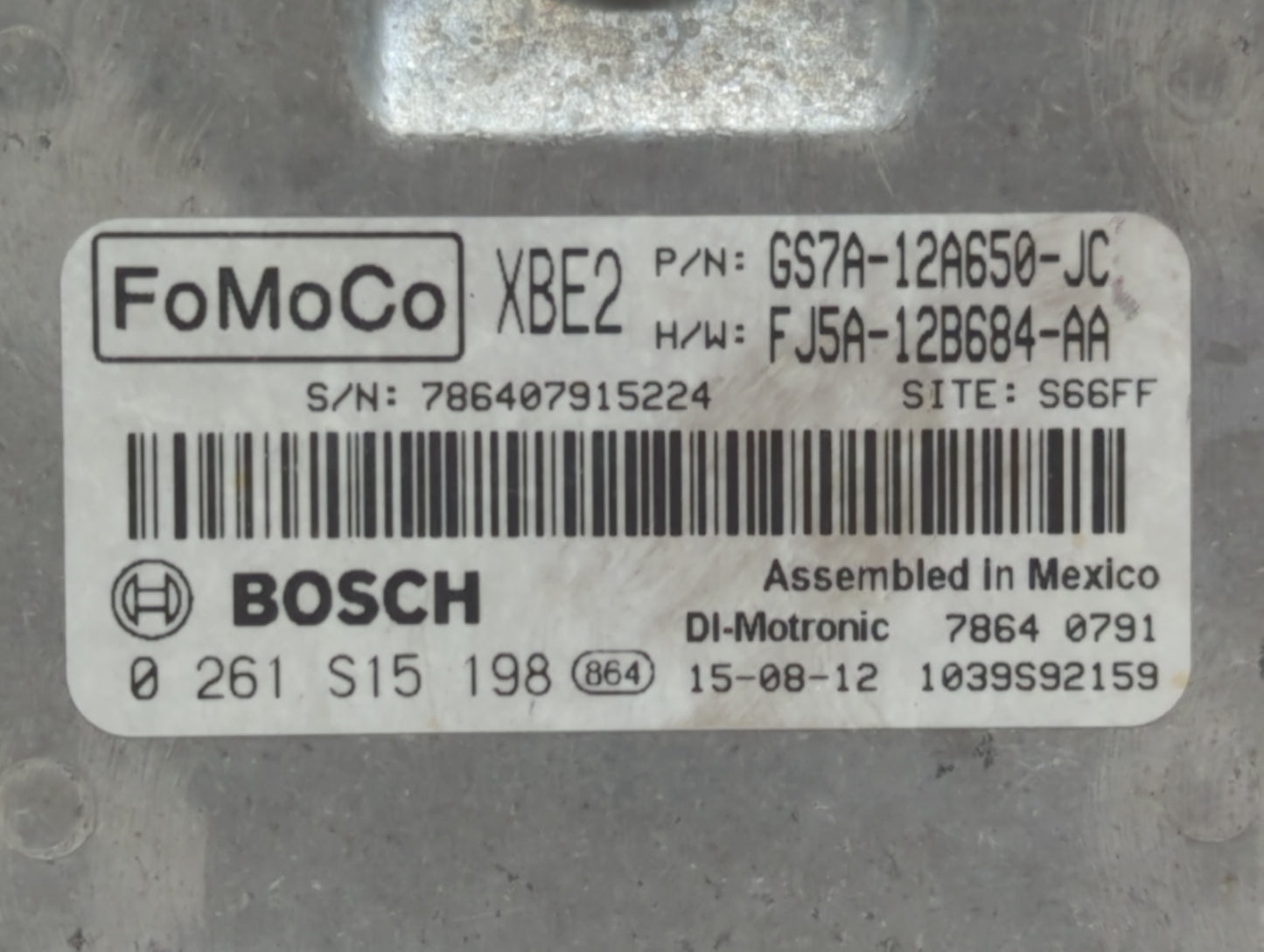 2014-2016 Ford Fusion PCM Engine Control Computer ECU ECM PCU OEM P/N:FJ5A-12B684-AA GS7A-12A650-JC Fits Fits 2014 2015 2016