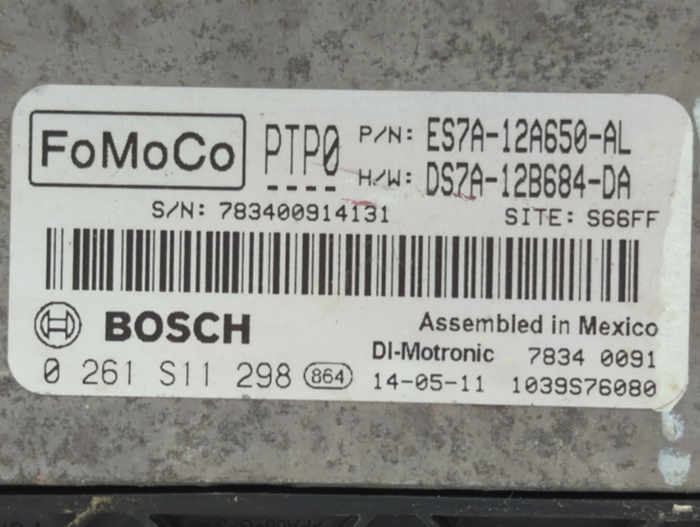2014-2016 Ford Fusion PCM Engine Control Computer ECU ECM PCU OEM P/N:ES7A-12A650-AL Fits Fits 2014 2015 2016 OEM Used Auto 