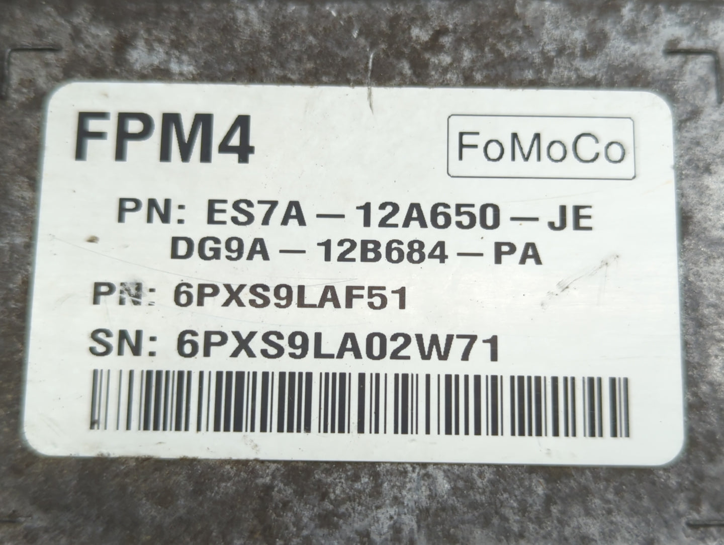 2014-2016 Ford Fusion PCM Engine Control Computer ECU ECM PCU OEM P/N:ES7A-12A650-JE Fits Fits 2014 2015 2016 OEM Used Auto 