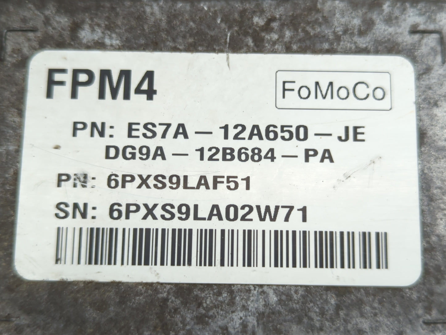 2014-2016 Ford Fusion PCM Engine Control Computer ECU ECM PCU OEM P/N:ES7A-12A650-JE Fits Fits 2014 2015 2016 OEM Used Auto 