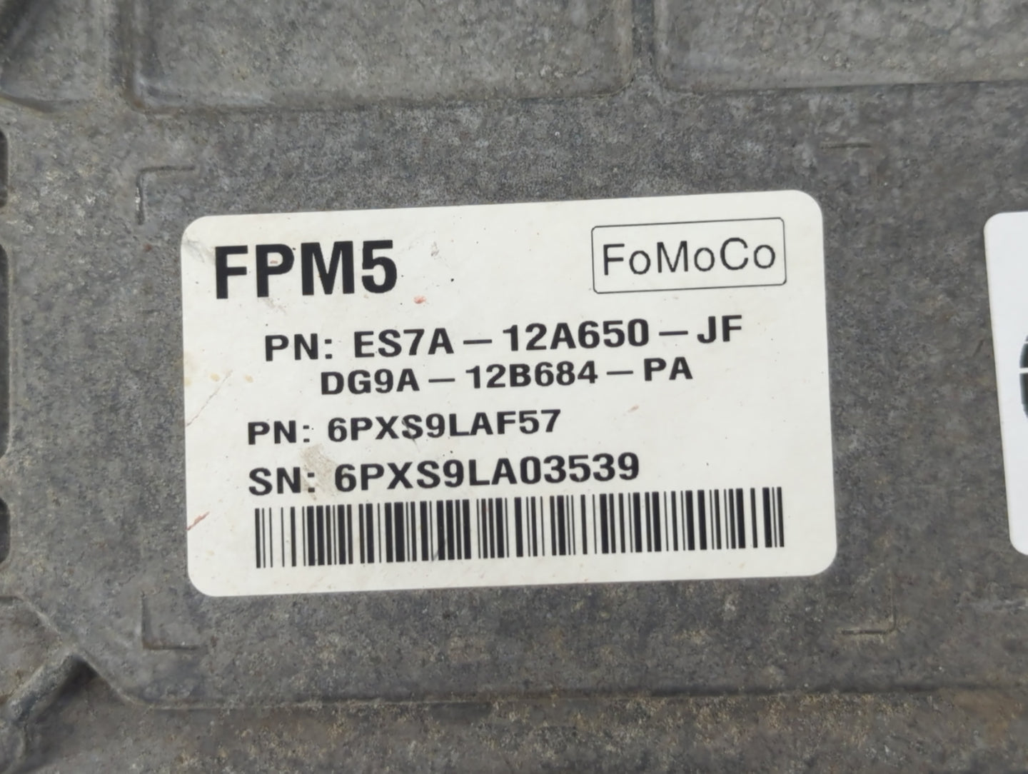 2014-2016 Ford Fusion PCM Engine Control Computer ECU ECM PCU OEM P/N:ES7A-12A650-JF Fits Fits 2014 2015 2016 OEM Used Auto 
