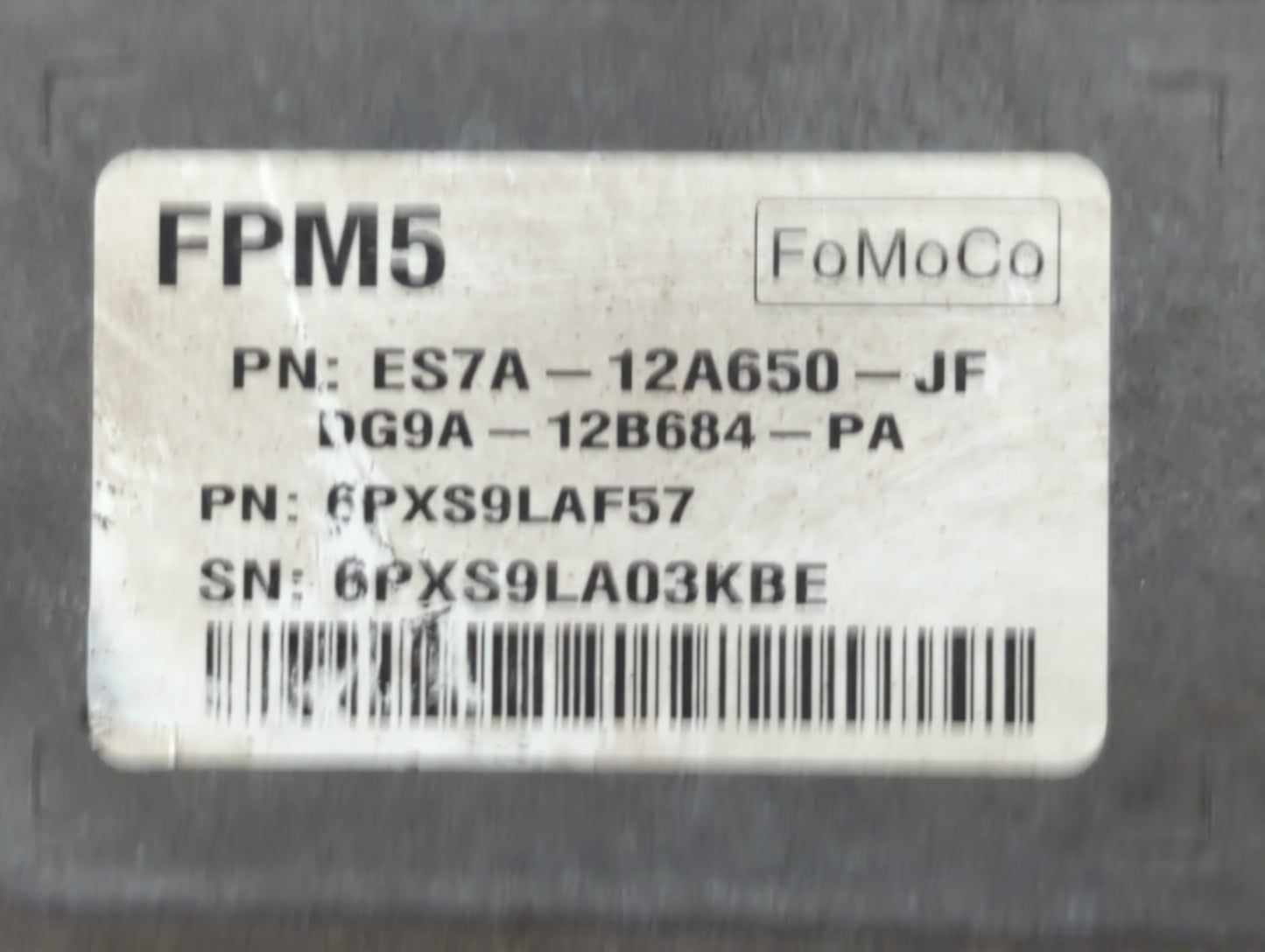 2014-2016 Ford Fusion PCM Engine Control Computer ECU ECM PCU OEM P/N:ES7A-12A650-JF Fits Fits 2014 2015 2016 OEM Used Auto 