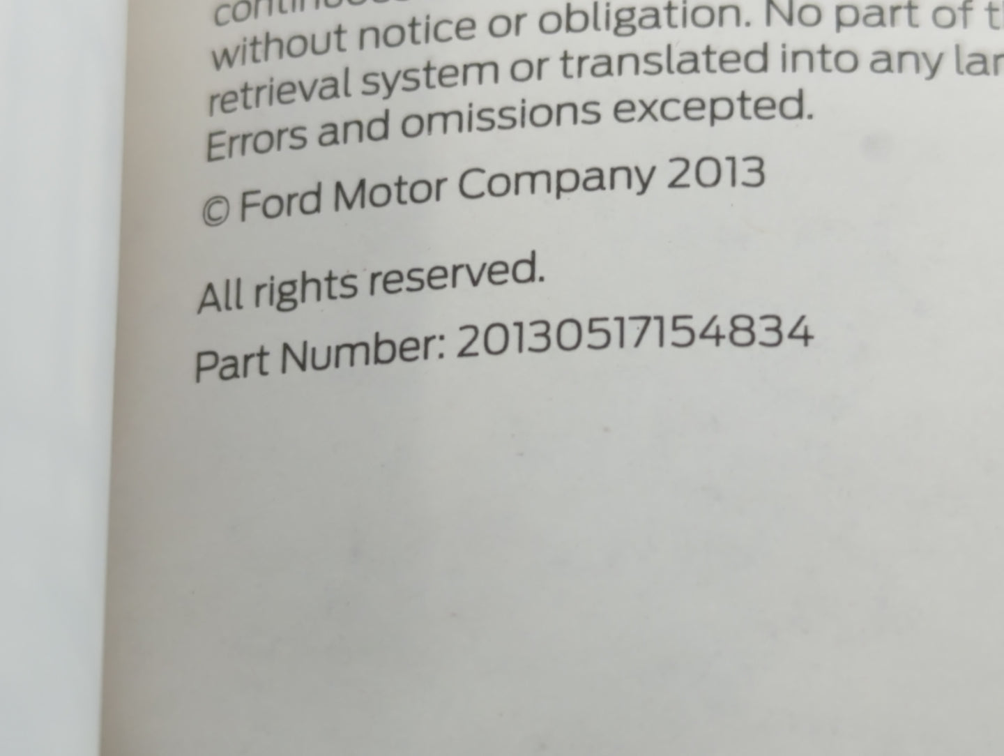 2014 Ford Fusion Owners Manual Book Guide P/N:20130517154834 OEM Used Auto Parts - Oemusedautoparts1.com