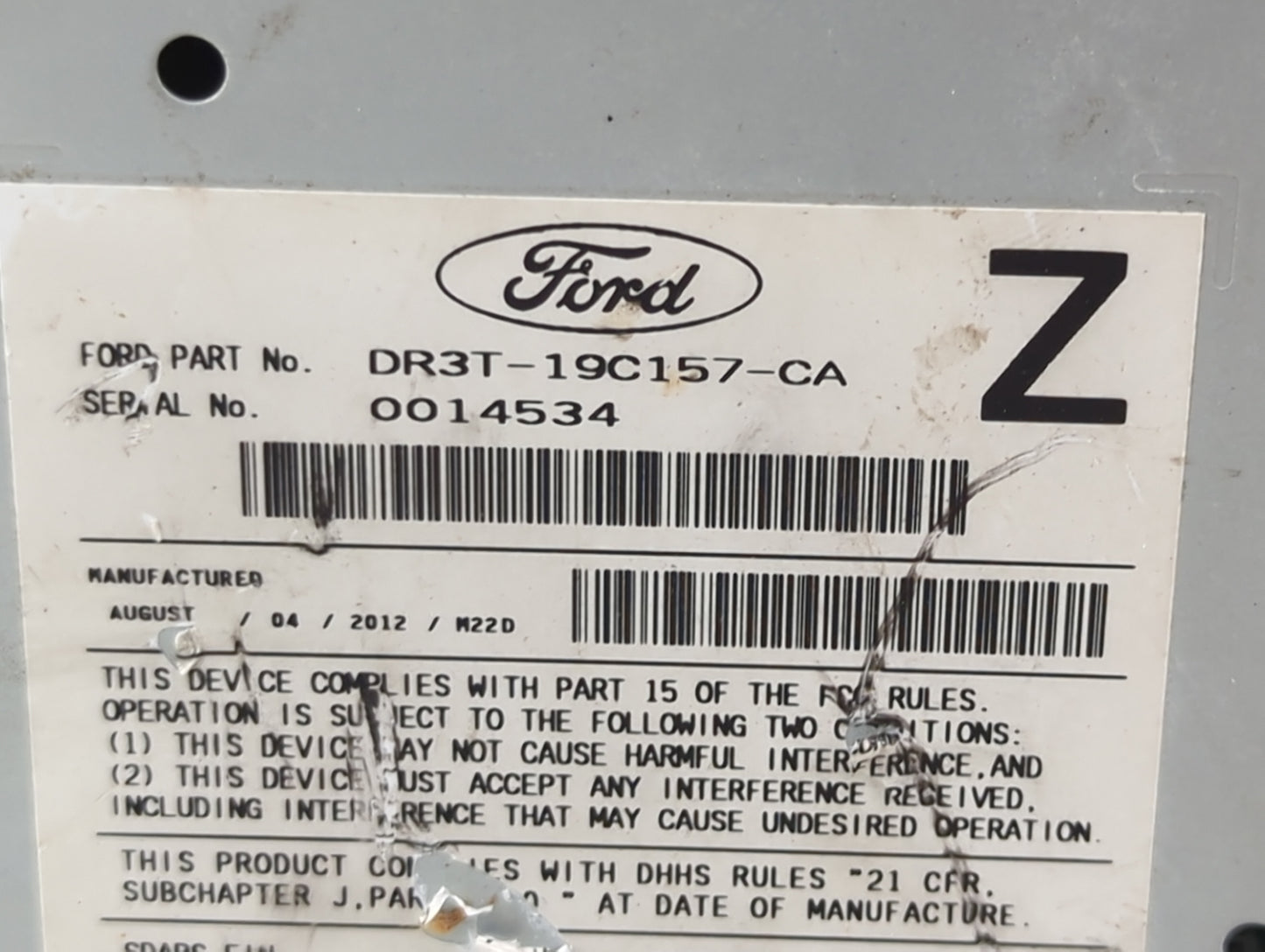 2013-2014 Ford Mustang Radio AM FM Cd Player Receiver Replacement P/N:PU-3542A-A DR3T-19C157-CA, DR3T-19C10 Fits Fits 2013 2