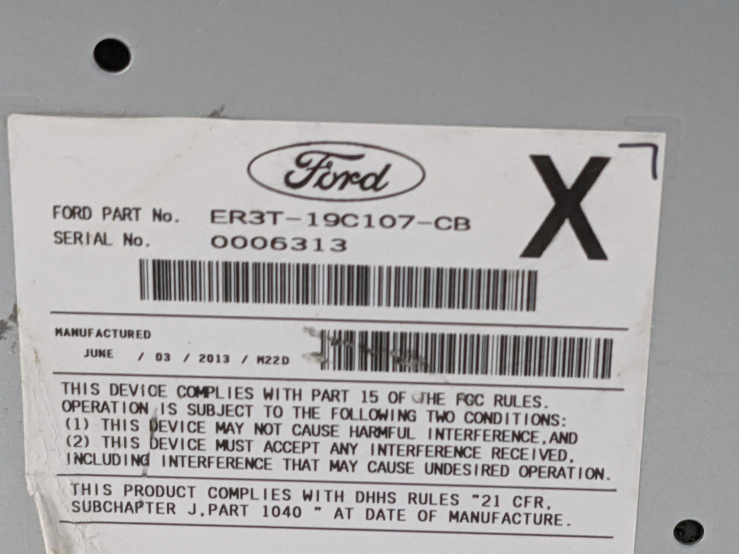2014 Ford Mustang Radio AM FM Cd Player Receiver Replacement P/N:PU-3645A-B ER3T-19C107-CB Fits OEM Used Auto Parts - Oemuse