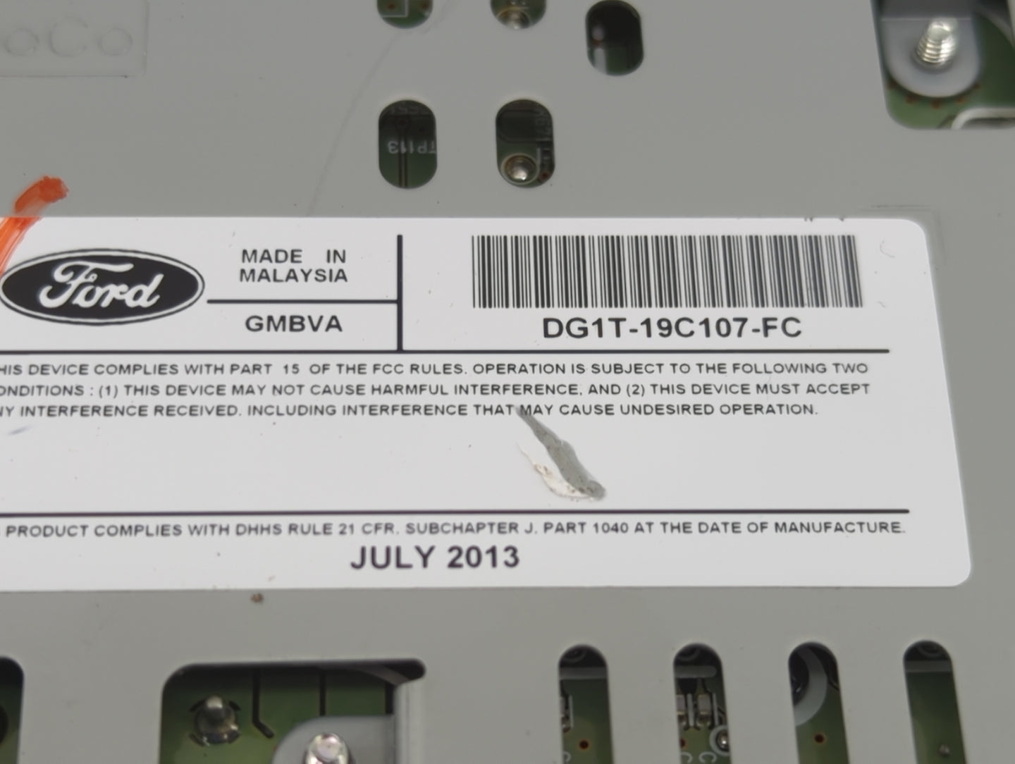 2013-2015 Ford Taurus Radio AM FM Cd Player Receiver Replacement P/N:DG1T-19C107-FC Fits Fits 2013 2014 2015 OEM Used Auto P