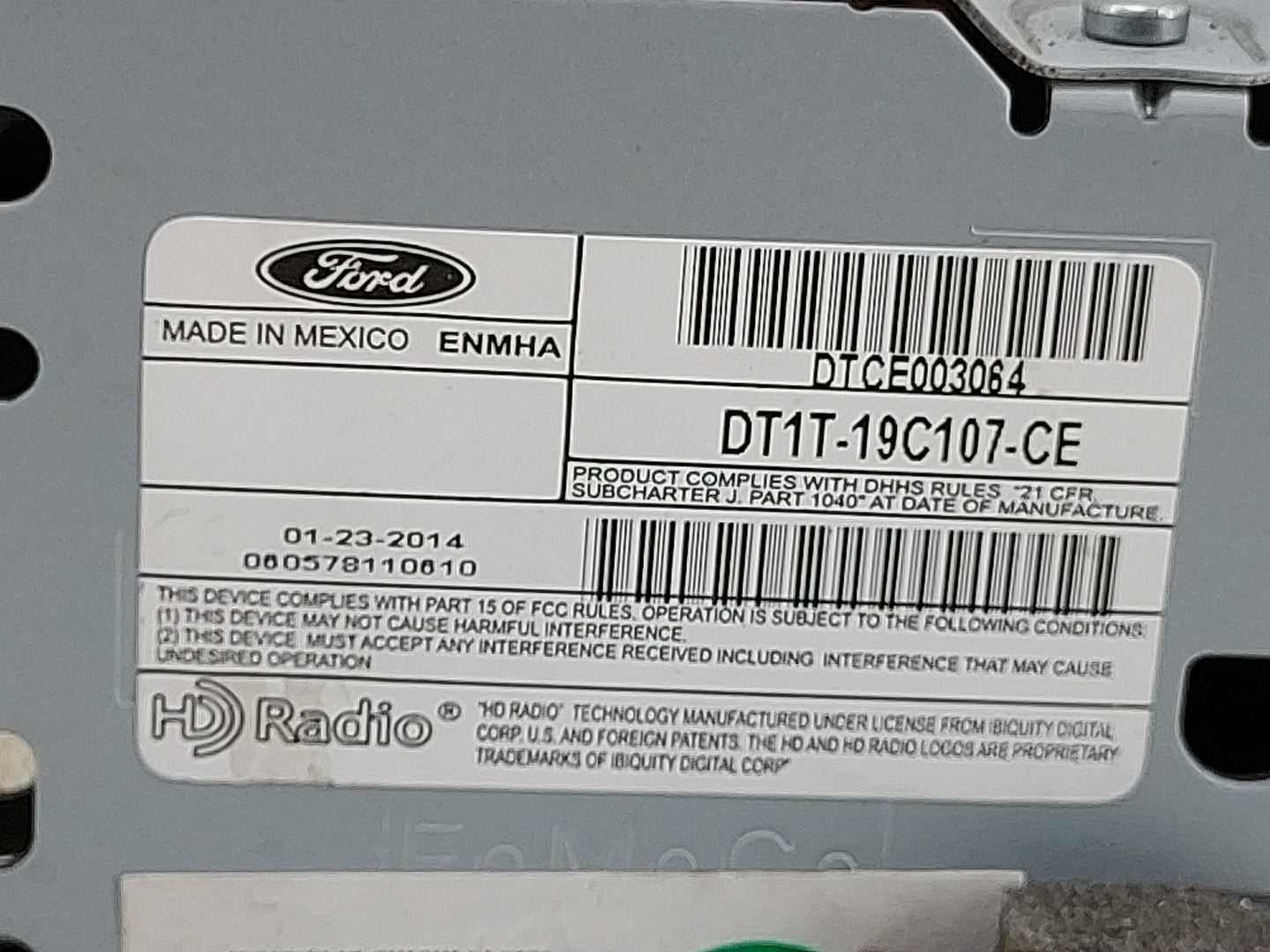 2014-2015 Ford Transit Connect Radio AM FM Cd Player Receiver Replacement P/N:DT1T-19C107-CE DTCE003064 Fits Fits 2014 2015 