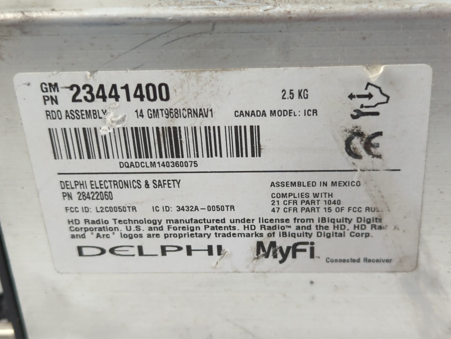 2013-2014 Gmc Acadia Radio AM FM Cd Player Receiver Replacement P/N:23441400 Fits Fits 2013 2014 OEM Used Auto Parts - Oemus