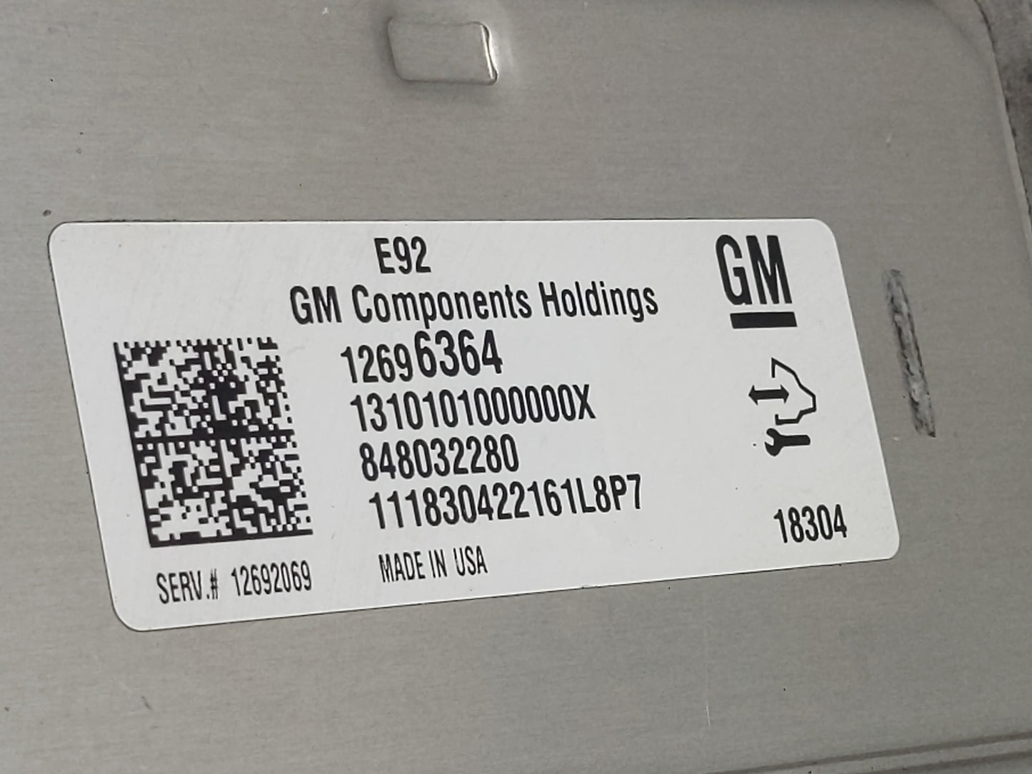 2014-2016 Gmc Sierra PCM Engine Control Computer ECU ECM PCU OEM P/N:12696364 Fits Fits 2014 2015 2016 OEM Used Auto Parts -