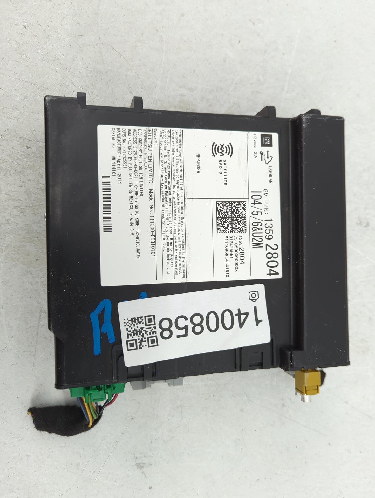 2014 Gmc Sierra 1500 Radio AM FM Cd Player Receiver Replacement P/N:13592804 Fits Fits 2013 2015 OEM Used Auto Parts - Oemus