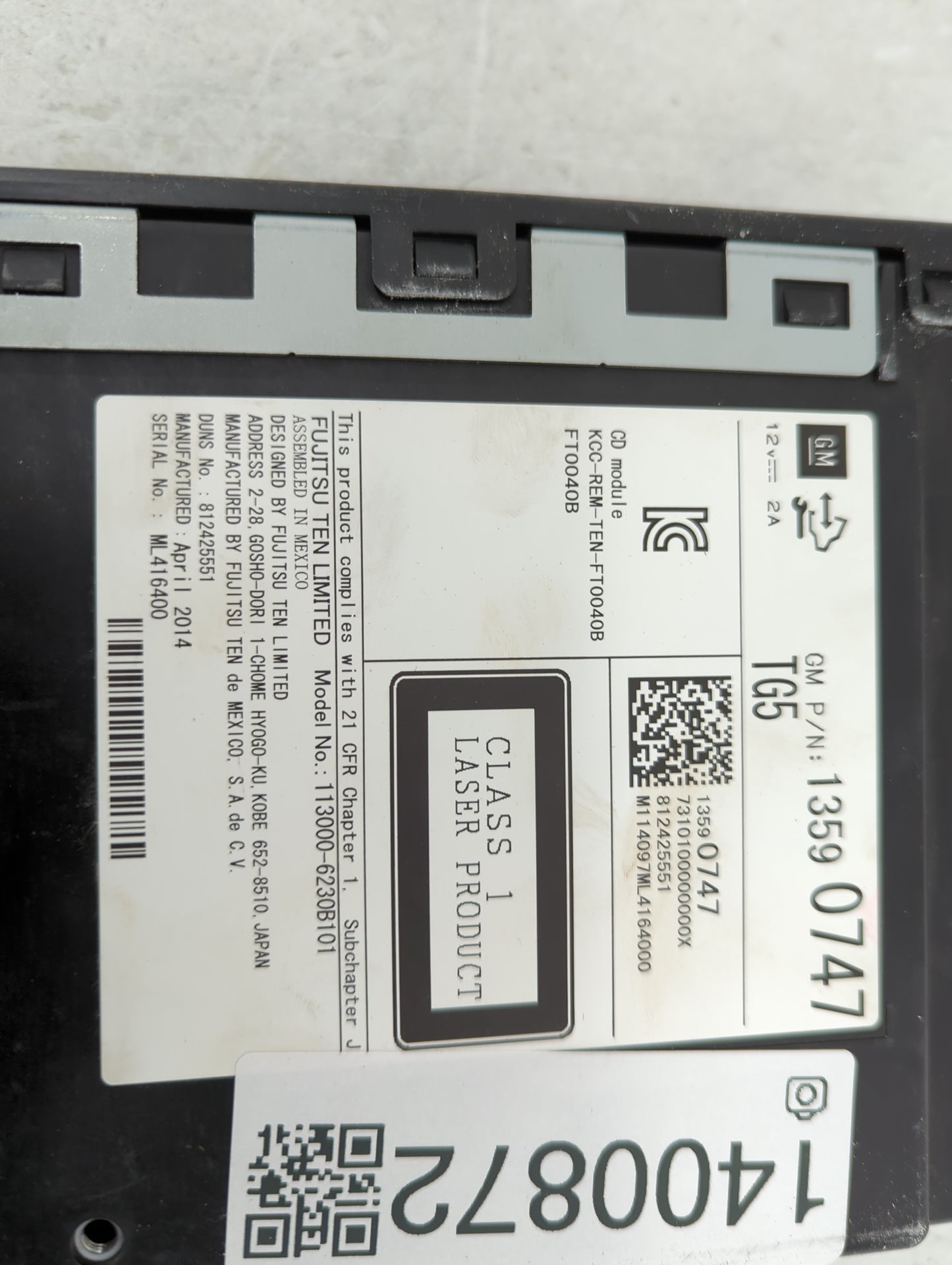 2014-2014 Gmc Sierra 1500 Radio Cd Changer - Oemusedautoparts1.com