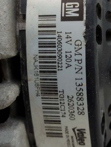 2010-2017 Gmc Terrain Alternator Replacement Generator Charging Assembly Engine OEM P/N:13588328 Fits OEM Used Auto Parts