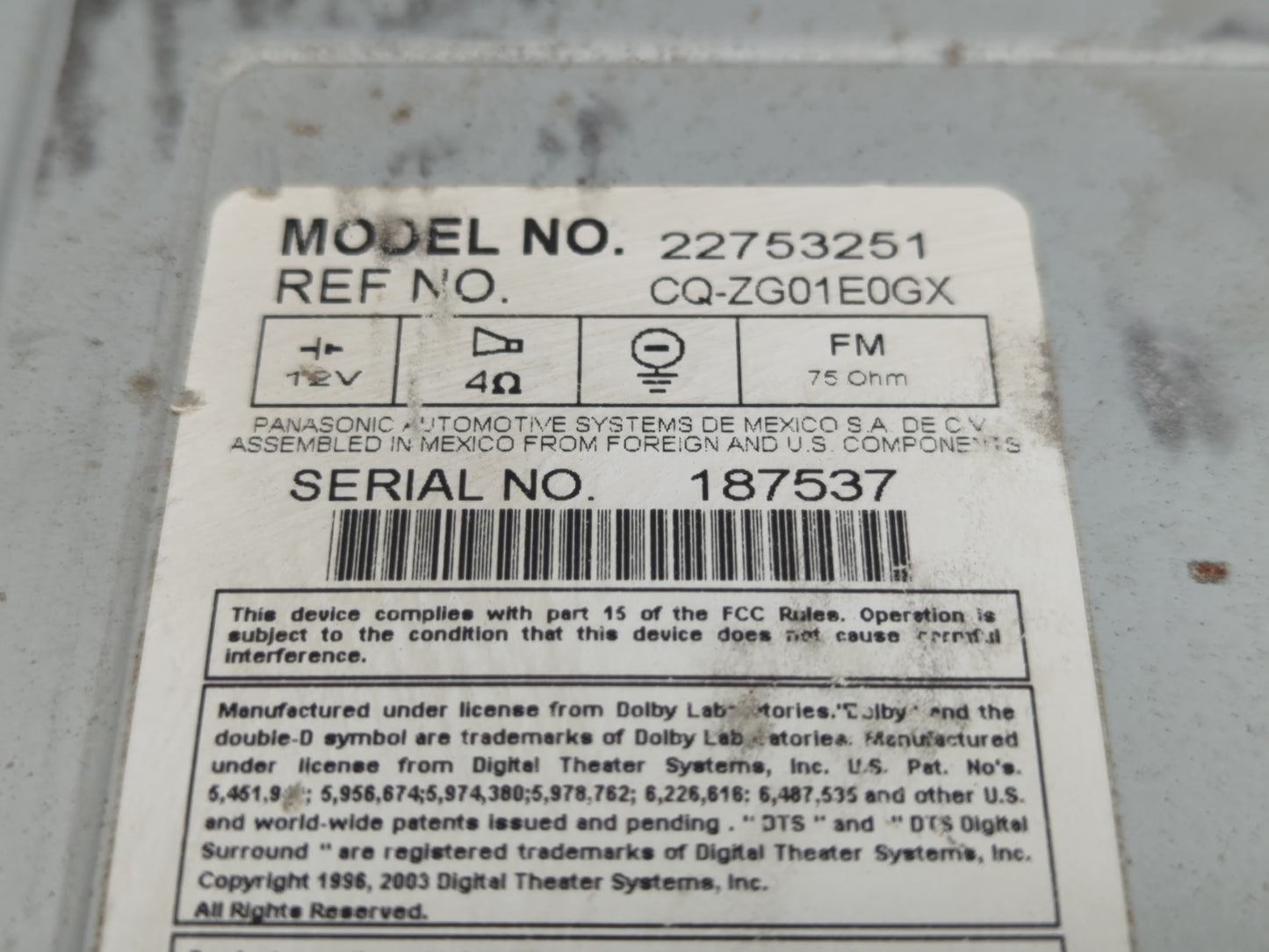 2014 Gmc Yukon Radio AM FM Cd Player Receiver Replacement P/N:22753251 Fits Fits 2013 OEM Used Auto Parts - Oemusedautoparts