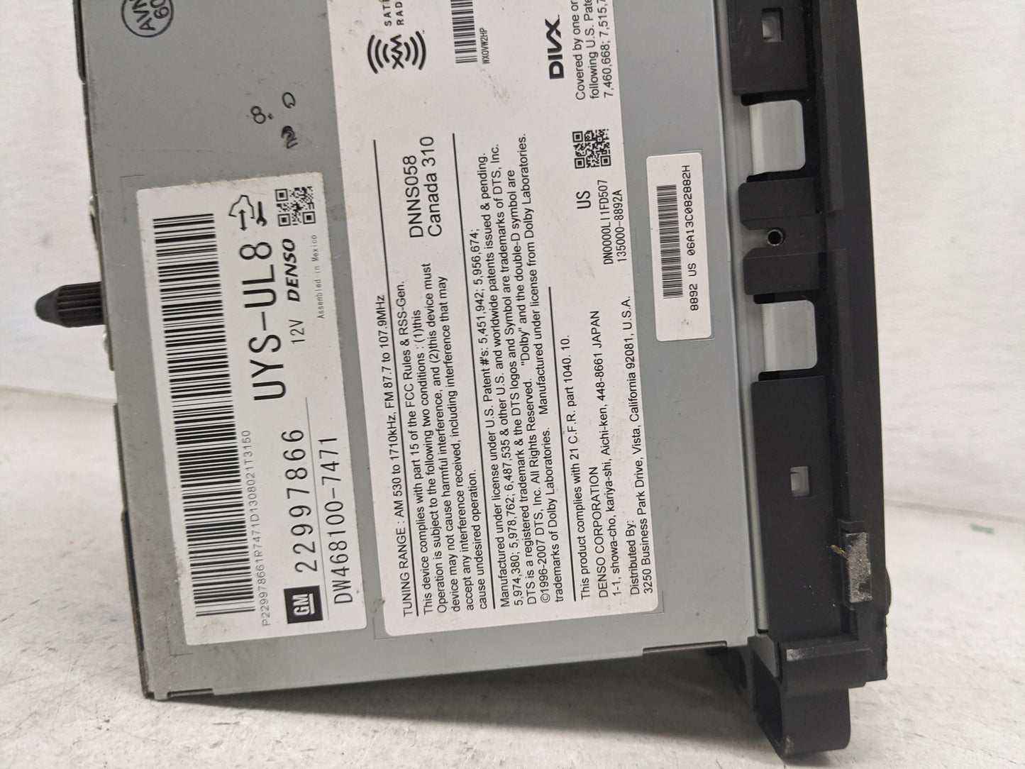 2012-2014 Gmc Yukon Radio AM FM Cd Player Receiver Replacement P/N:22997866 DW468100-7471, UYS-UL8 Fits Fits 2012 2013 2014 