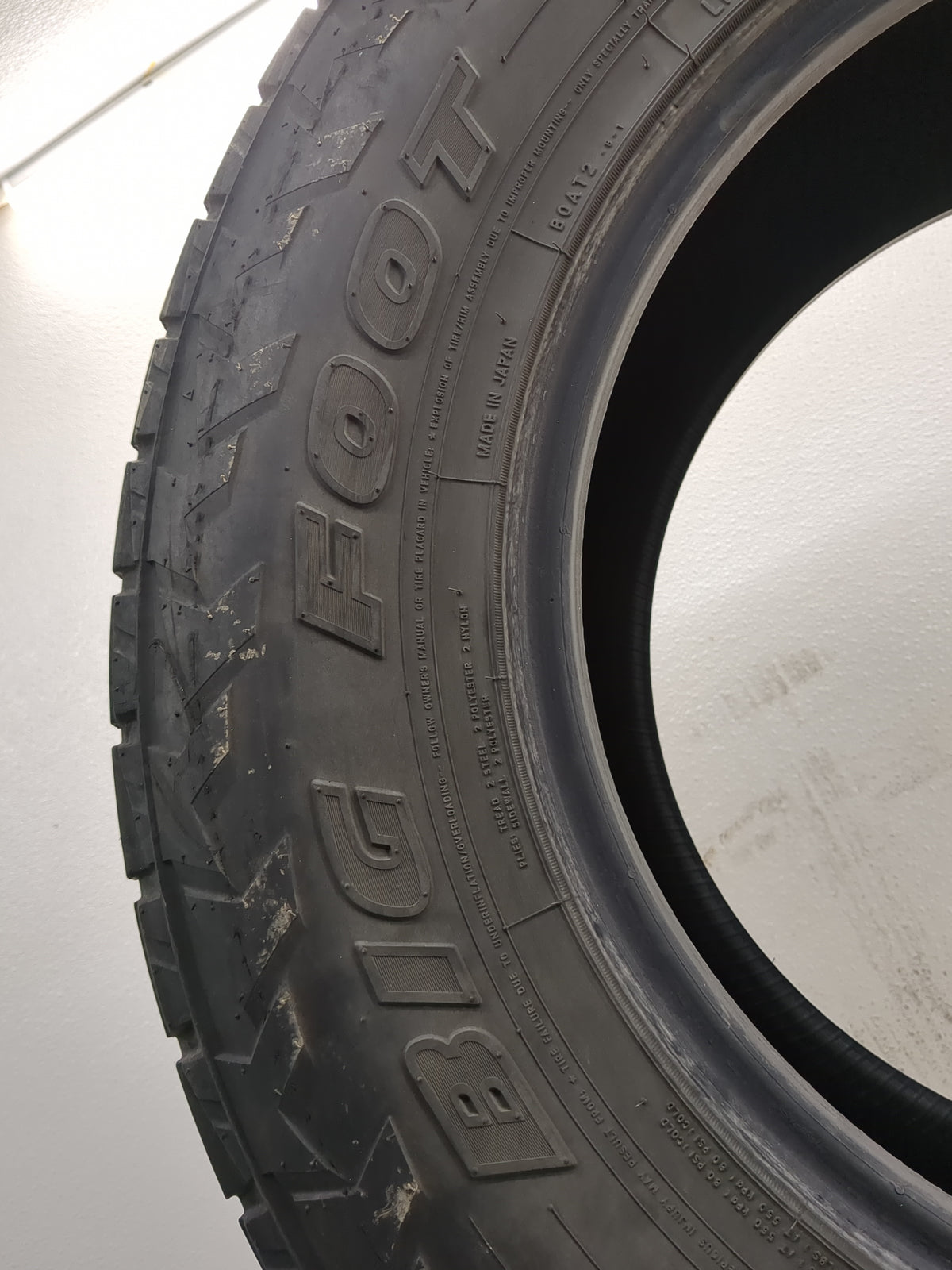 Used Tire 265/70R17 BIG O BIG FOOT A/T 121R - Tread Depth 8/32 - Oemusedautoparts1.com