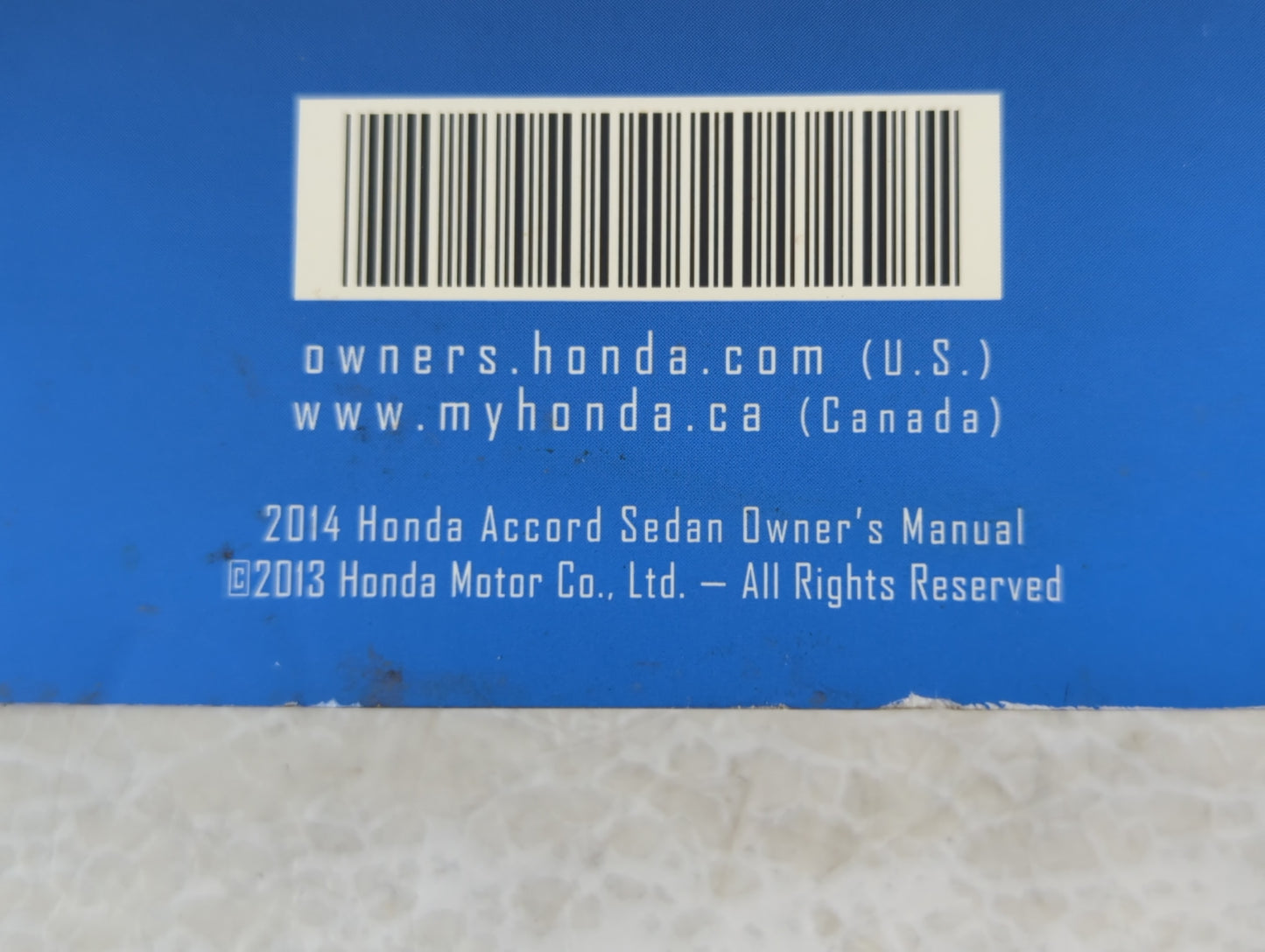 2014 Honda Accord Owners Manual Book Guide P/N:00X31-T2A-6100 OEM Used Auto Parts - Oemusedautoparts1.com